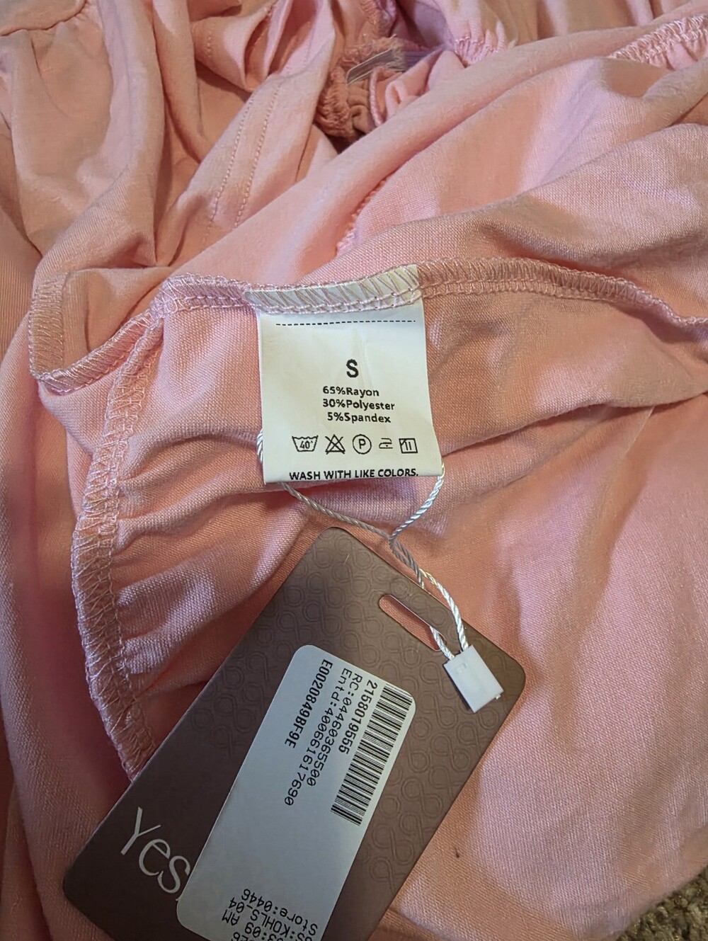 Soft Pink Tiered V-Neck Women's Dress - Picture 4 of 5